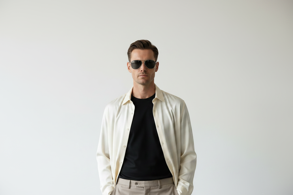 Cool guy in sunglasses landscape